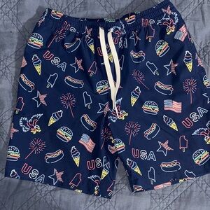 Chubbies Kids Swim Trunks - Navy with USA Print